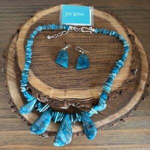 JAY KING Apatite Freeform Necklace and Earring Set